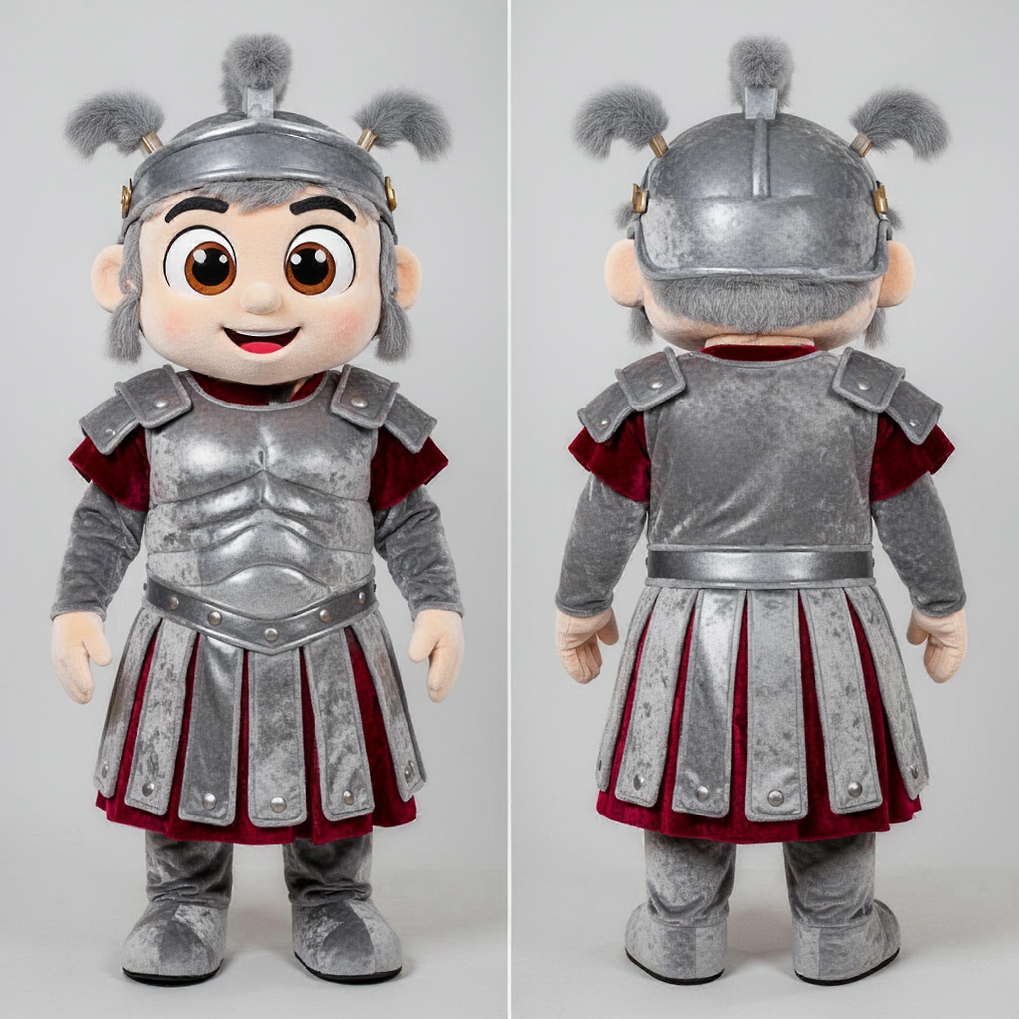 MASTICOT Silver Broad Shouldered Roman Soldier Mascot
