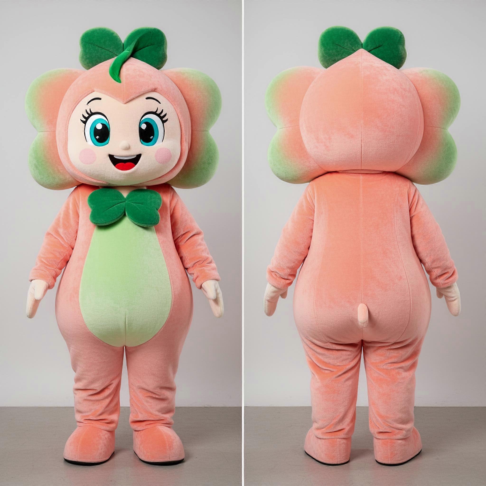 MASTICOT Emerald Green Lucky Four Leaf Clover Mascot