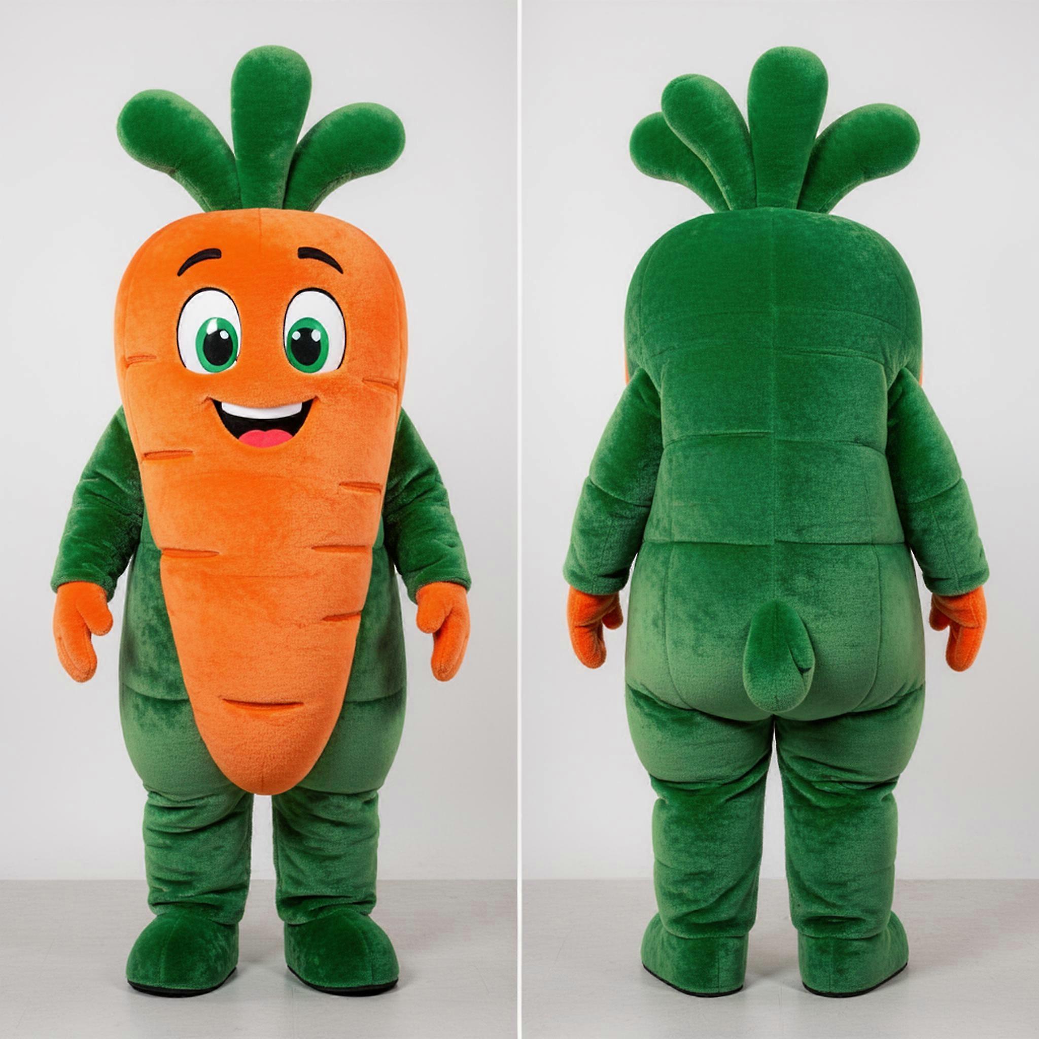 MASTICOT Emerald Green Velvety Carrot Mascot