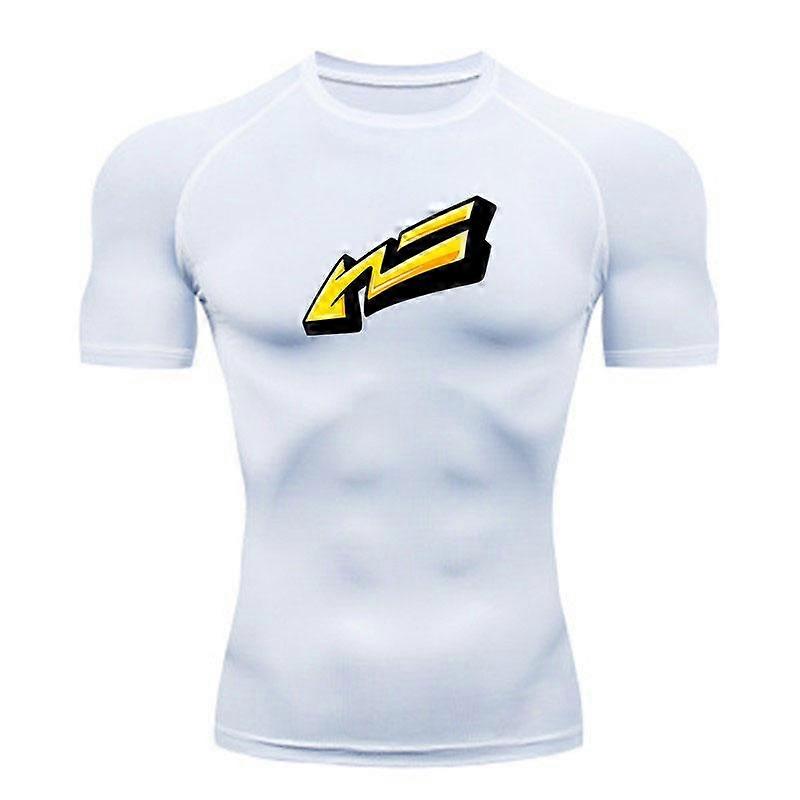 Men's Quick Dry Compression Athletic T-Shirt, Lightning Prin