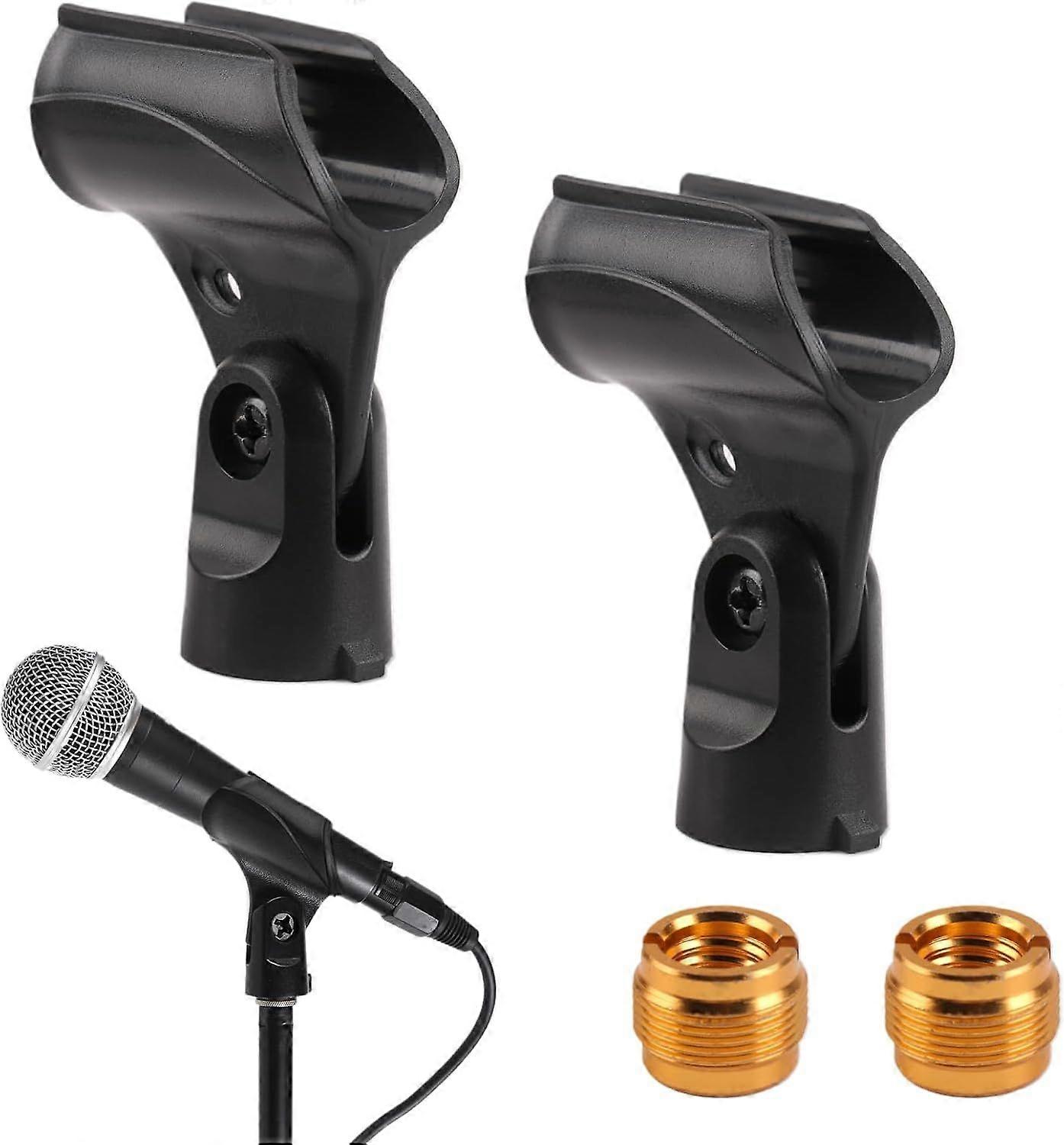 2 Pack Universal Microphone Holder 180 Adjustable Microphone Clip