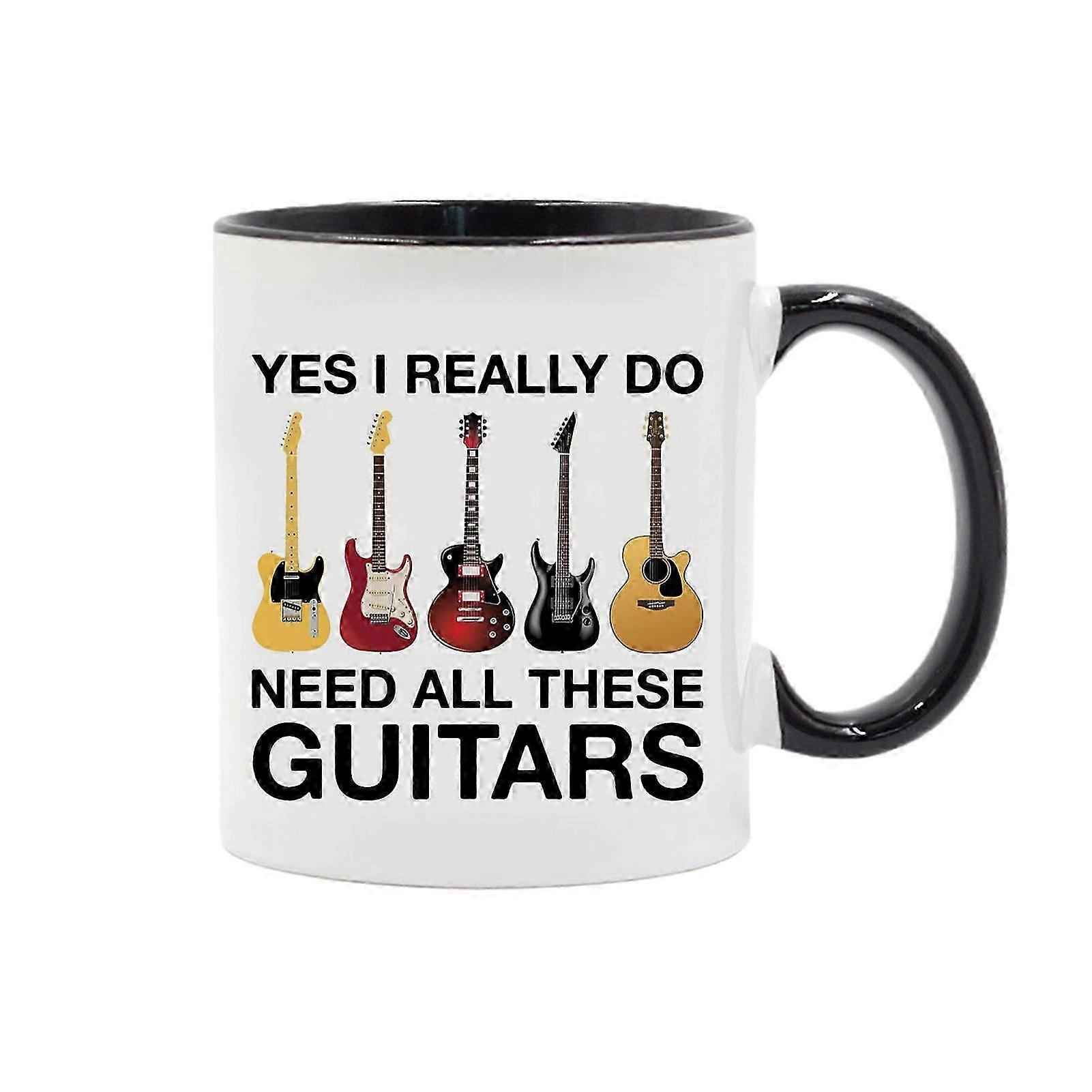 Guitar Pattern Ceramic Mug 350ml