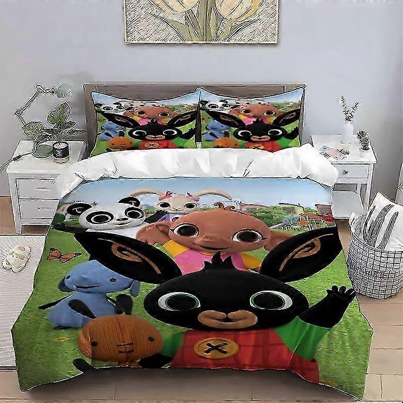 100% Polyester Bedding Set with Group Photo Print from Bing Rabbit Animation