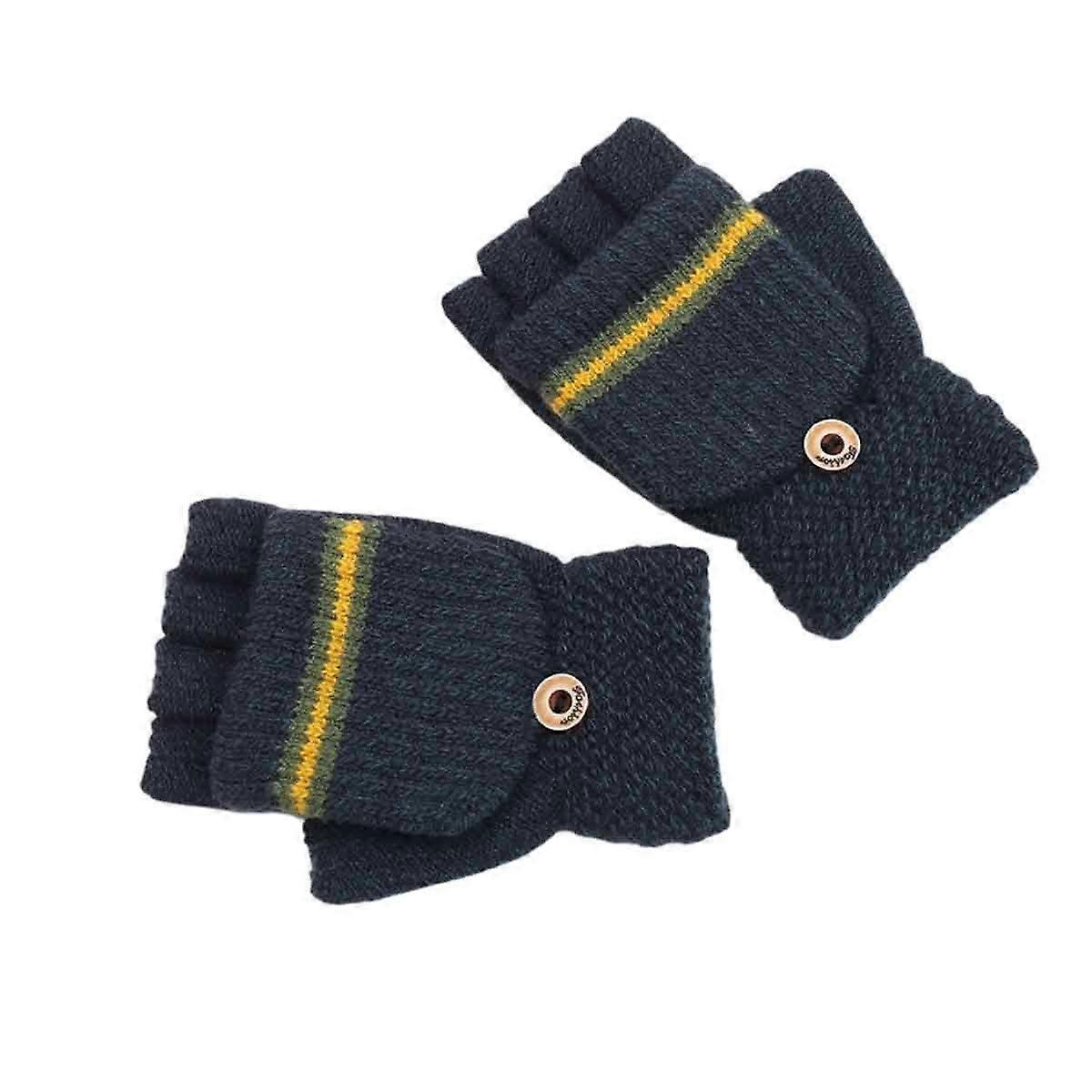 Double-Layered, Thermal, Fingerless Winter Gloves