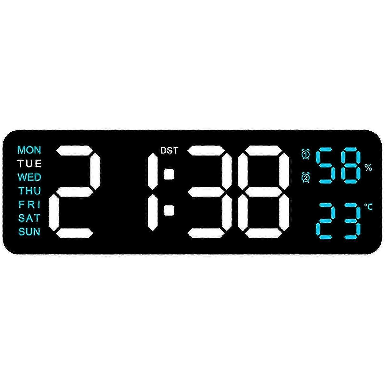 Date, Week, Temperature, Humidity, Timer & Alarm - LED Digital Wall Clock