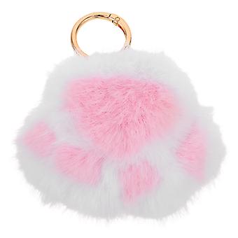 Pink Plys Kattepote Nøglering til Dekoration Sød Fluffy Vedhæng