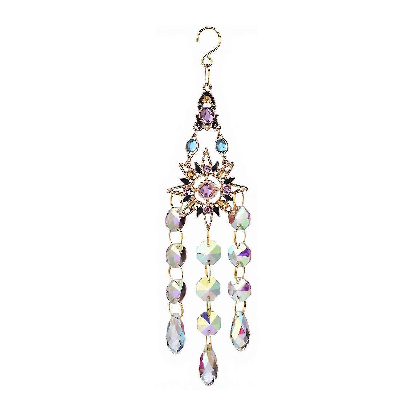Silver Frame Crystal Wind Chime Four Shapes