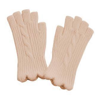 Vintage Jacquard Knit Gloves for Women, Thickened Thermal Half Finger Gloves with Elastic Wrist Cuff for Winter Typing And Outdoor Activities