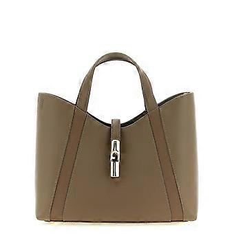 Furla Gray Calfskin Tote Bag