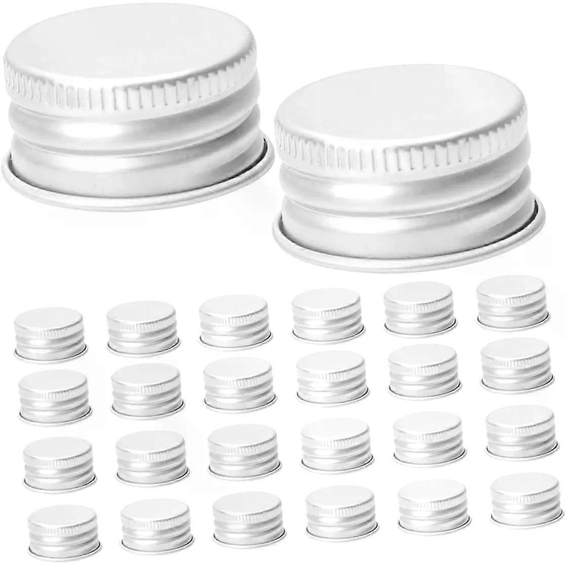 Bottle Caps 50pcs Silver Leakproof Threaded Lids for Jars