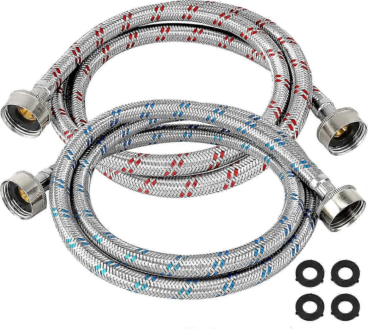 4 Ft Explosion-Resistant Stainless Hose Set