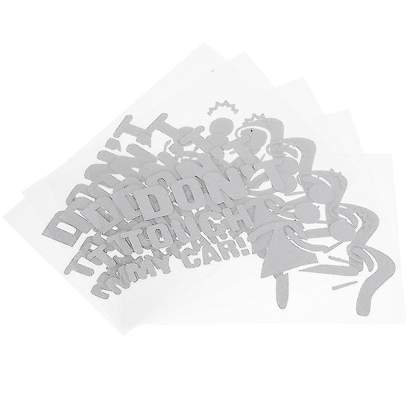 15.5X9.5cm White Vehicle Decals 5 Sheets Don't Touch My Car Sticker Beautiful Car Decal Cool Car Dec