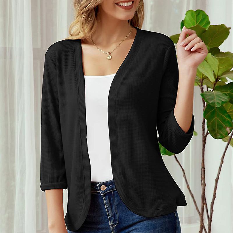 Ladies Open Front Cardigans Lightweight Fall Outwear Solid Color Shrugs |  Fruugo NO