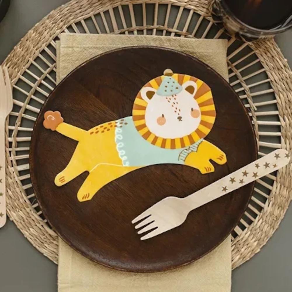 Serviettes en papier animal lion | Jungle Safari Zoo Fête d’anniversaire Vaisselle x 20