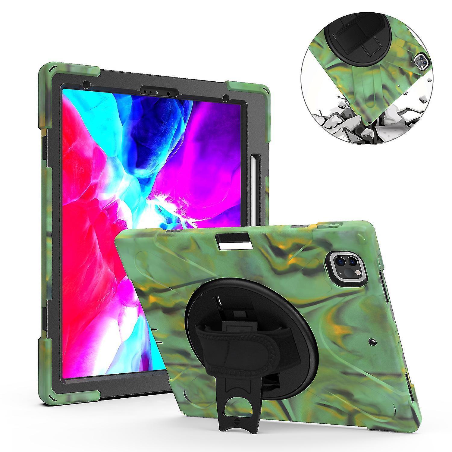 حافظة حامل قلم لآيباد برو 12.9 بوصة مع حزام يد، حامل قابل للتعديل، حماية الكاميرا