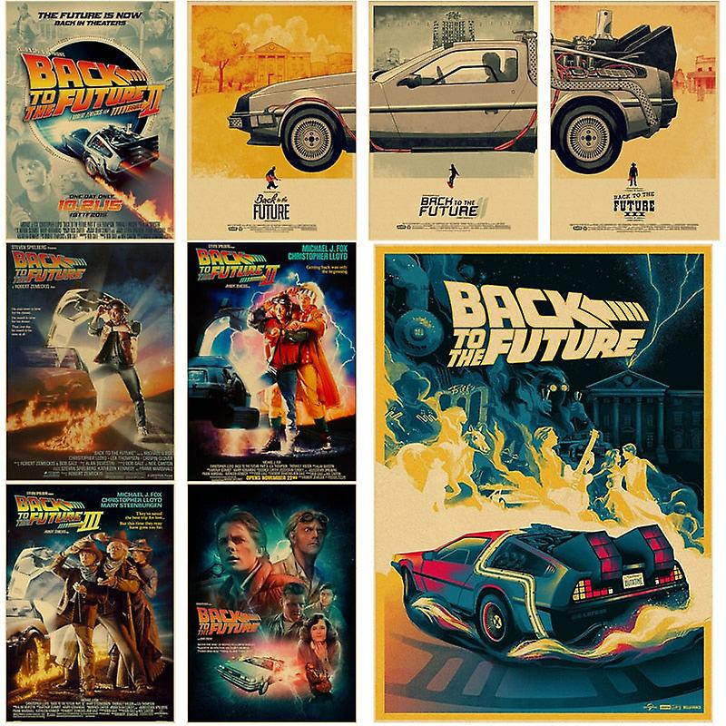 Back To The Future 1 2 3 Movie Posters Kraft Paper Prints Vintage
