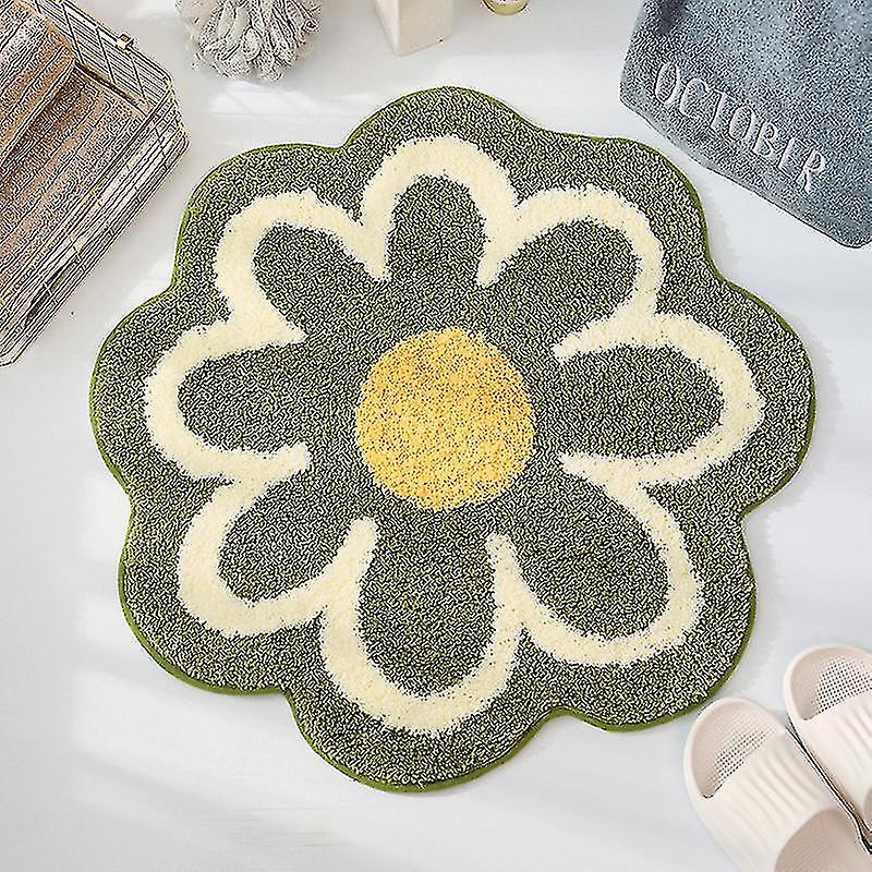 Blomst rund tæppe blød floc p gulvtæppe skridsikkert tæppe sofa sengetæpper kravlemåtte dørmåtte tæppe #calu