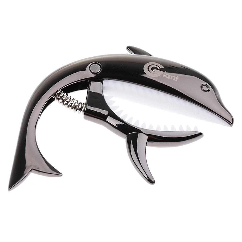 Durable Dolphin Shape Capo Quick Release Tune Clamp for Guitar Lovers Black