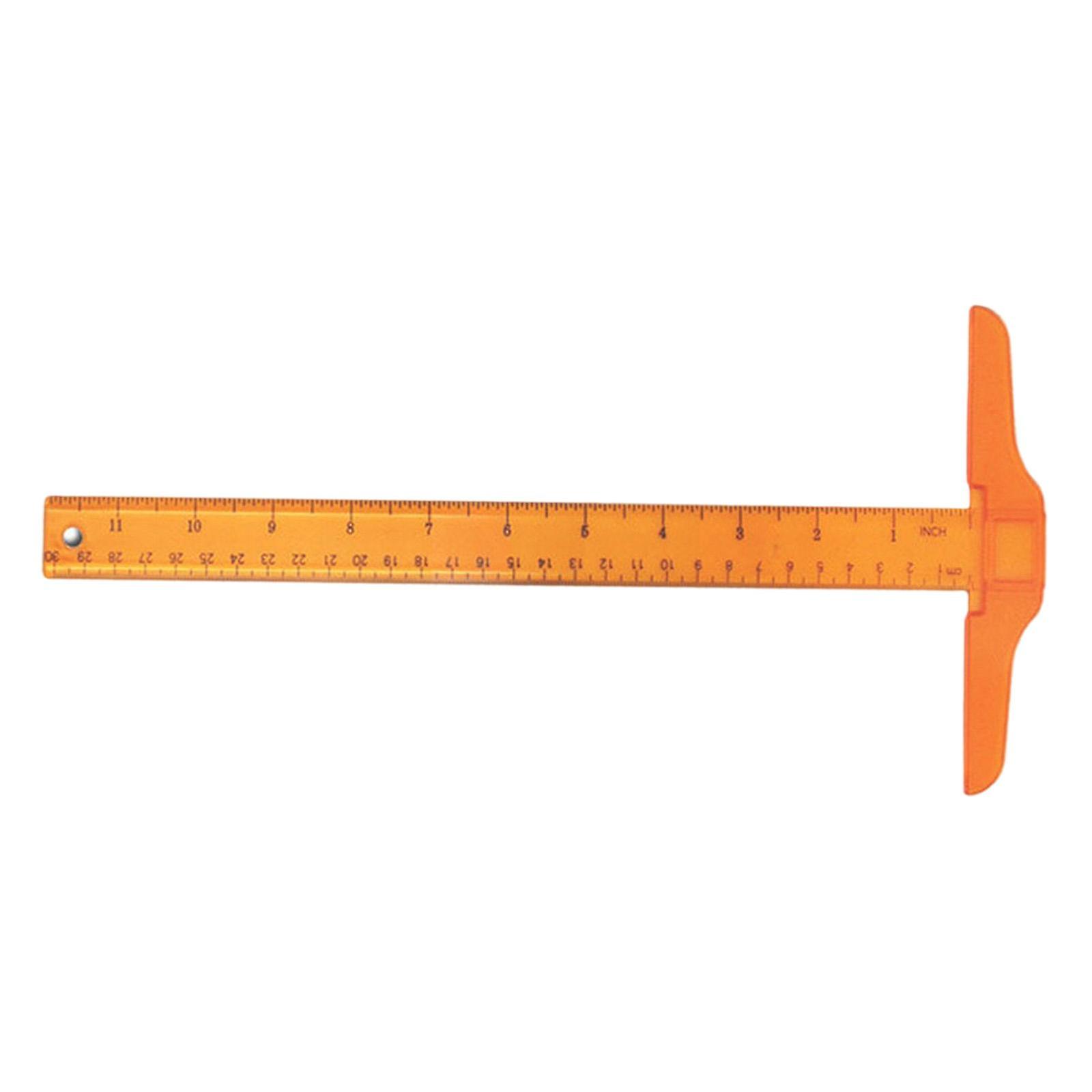 Transparent inch Metric T-Square Plastic General Layout Work orange yellow