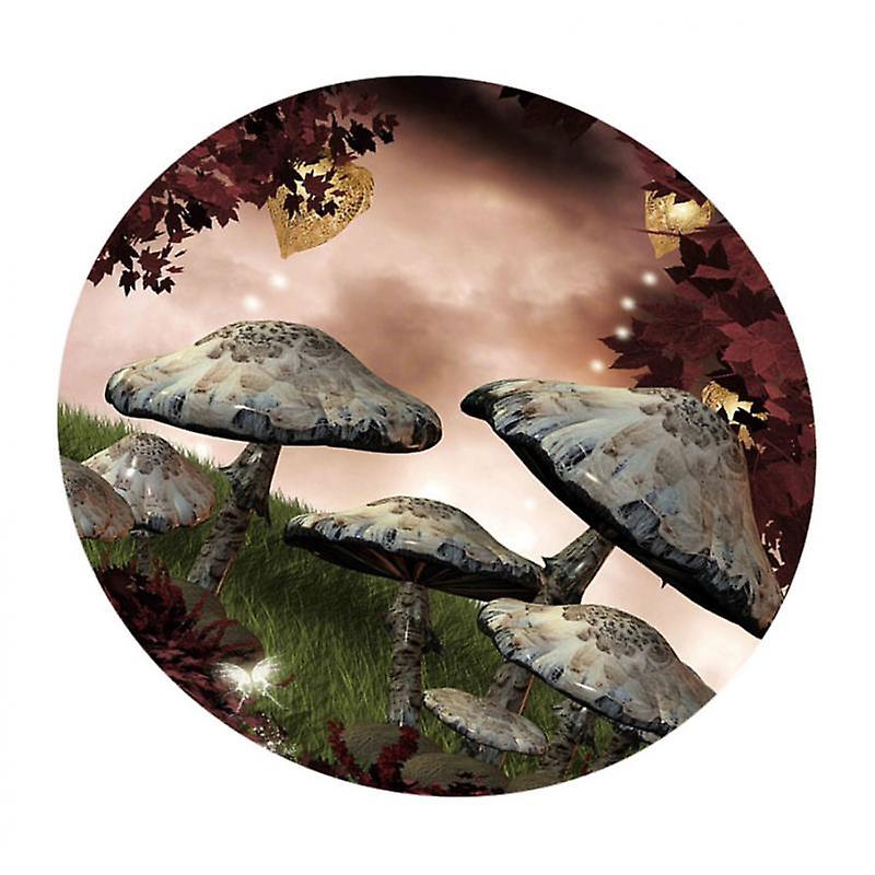 Rond 3D Champignons Imperméable Nappe pour Table 140cm Dia