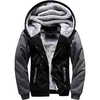 Herren Hoodies Full Zip Fleece Jacke Mantel Winter Warm Oversized Zip Up Kapuze Top mit Taschen