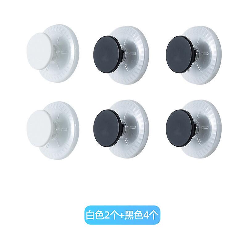 Suction Cup Hook Set of 6 No Drilling & Reusable Point Shape Wall Hook 1 Second Installation Load 5Kg Waterproof Hook for Bathroom Kitchen Rv - Black
