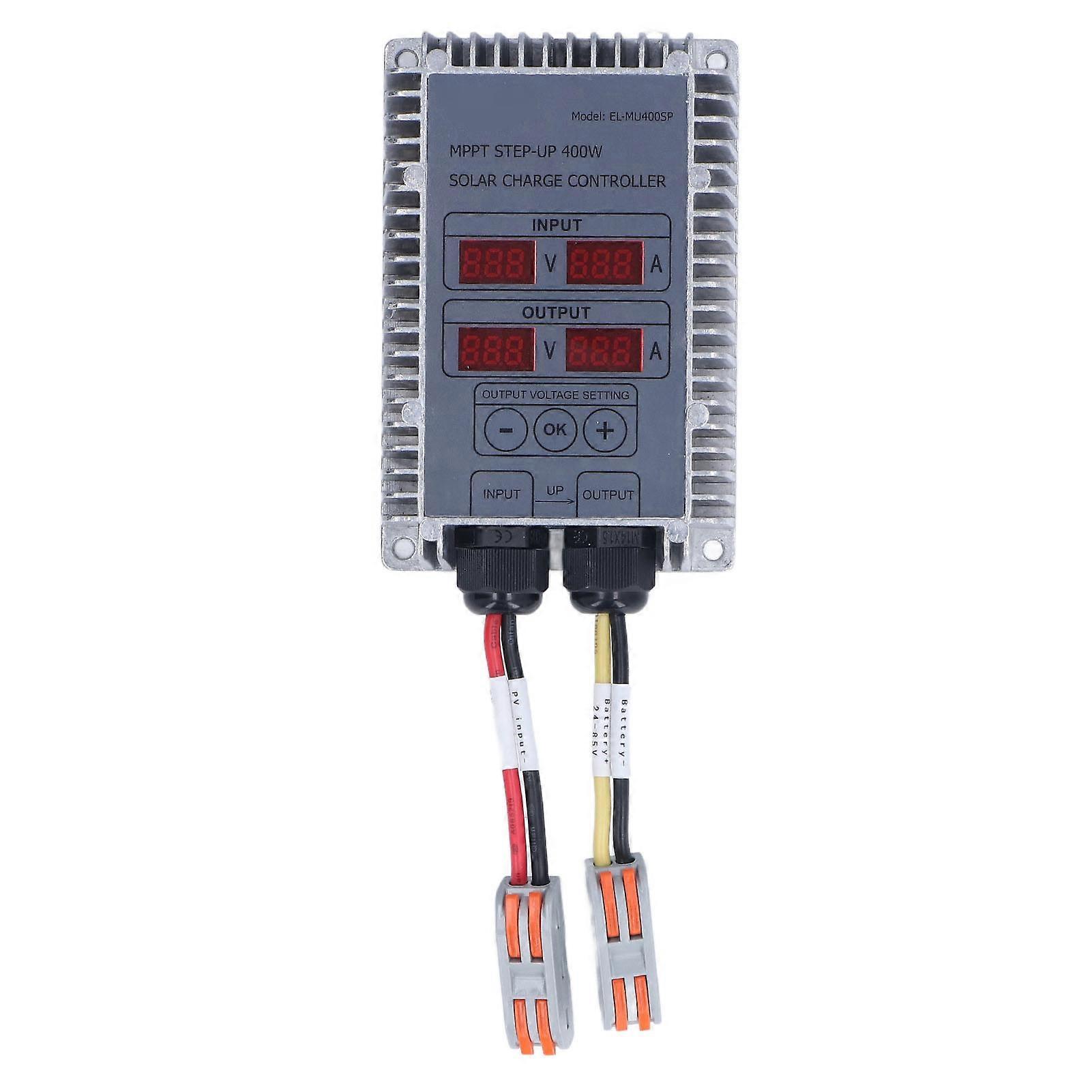 Solar Battery Charge Controller Boost MPPT Voltage Adjustable Waterproof with Display 24‑85V 400W
