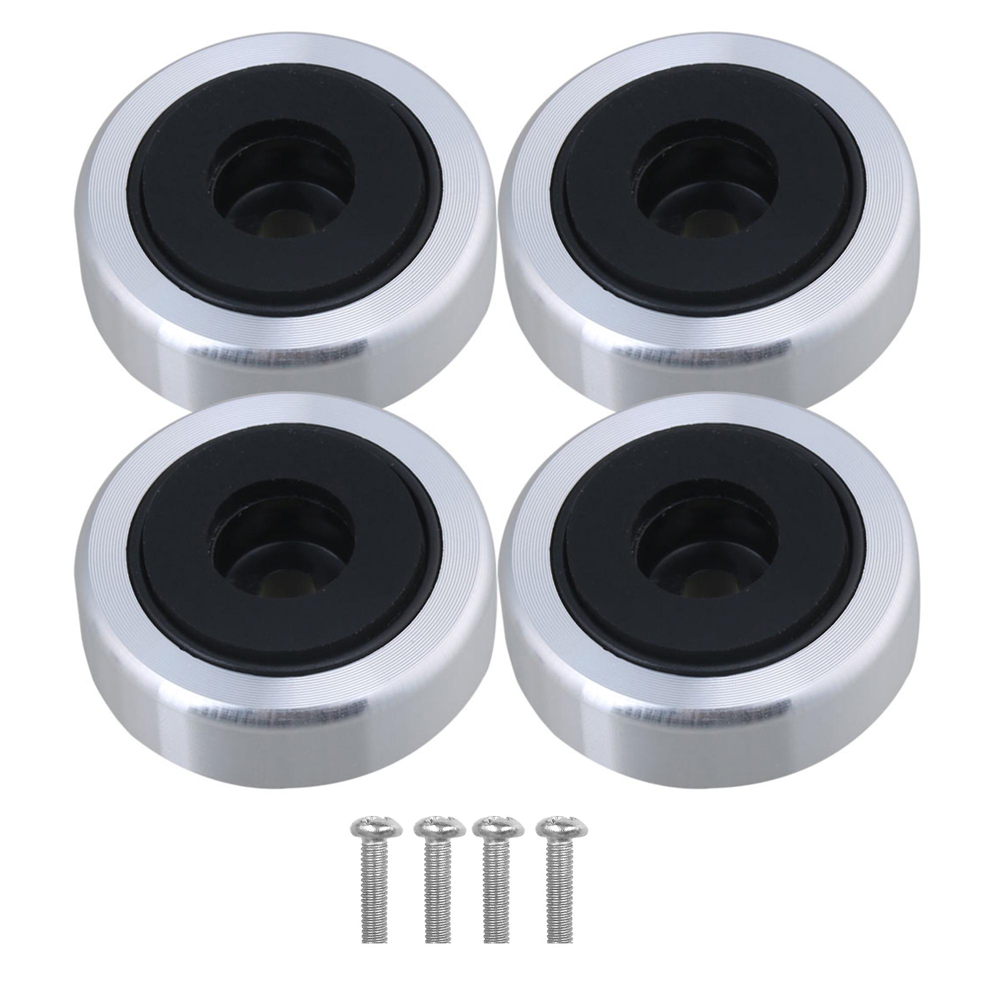 4x Anti Vibration CD Player Speaker Feet Pad 3CM Dia Silver