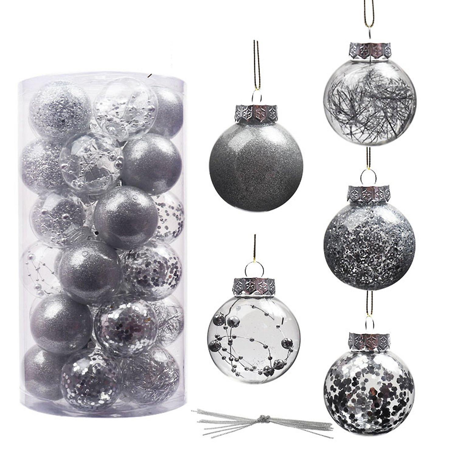 30Pcs 6cm Hanging Pendant Transparent Surface High Visibility Glossy Sequins Riband Decorations Orna