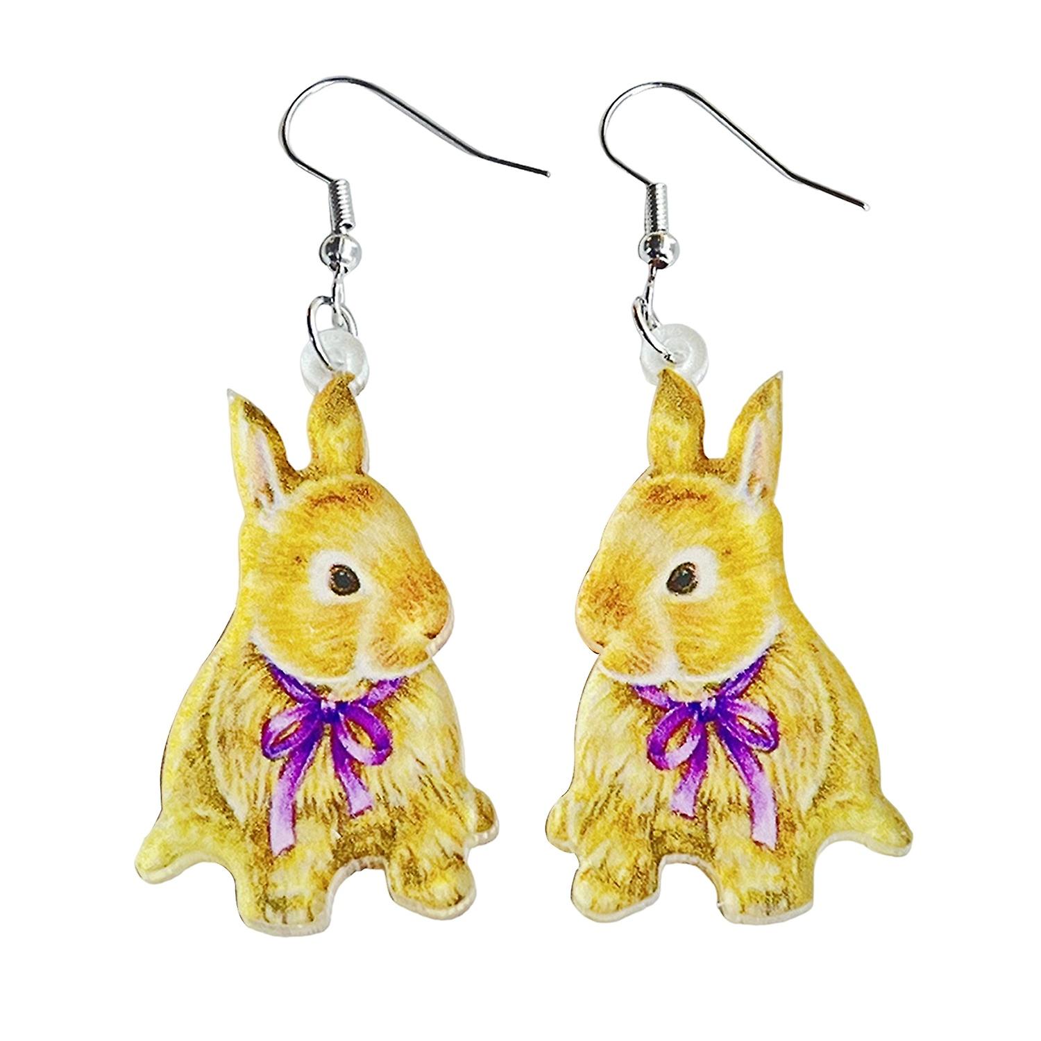 1 Pair Dangle Earrings Printing Delicate Patterns Cartoon Adorable Piercing Ear Ornament Fine Workma