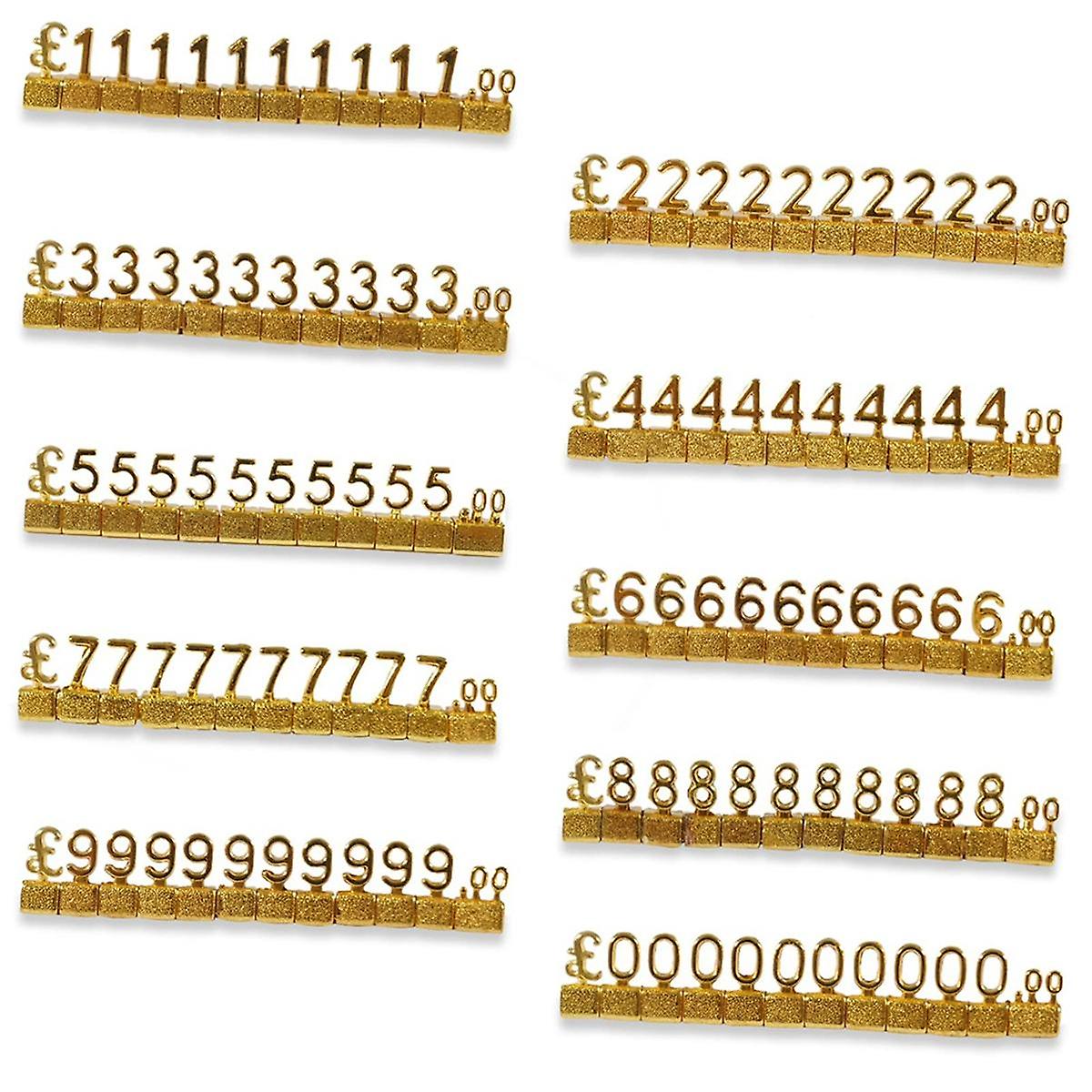 10PCS Digital Price Tag 3D Metal Shelving Adjustable GBP  Price Square Kit for Shop Display Jewelr