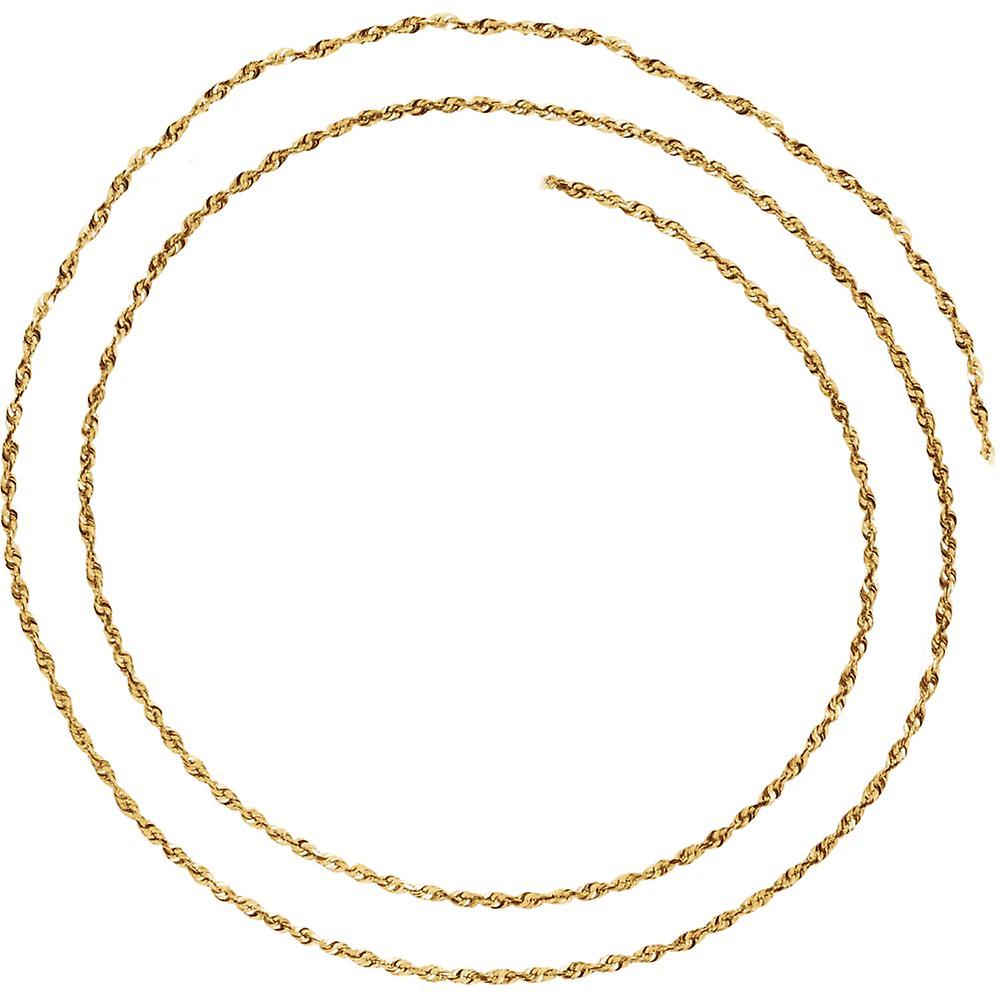 14Kイエローゴールド1.3mmスパークルカットロープチェーンネックレス7インチリンクブレスレット女性と男性用