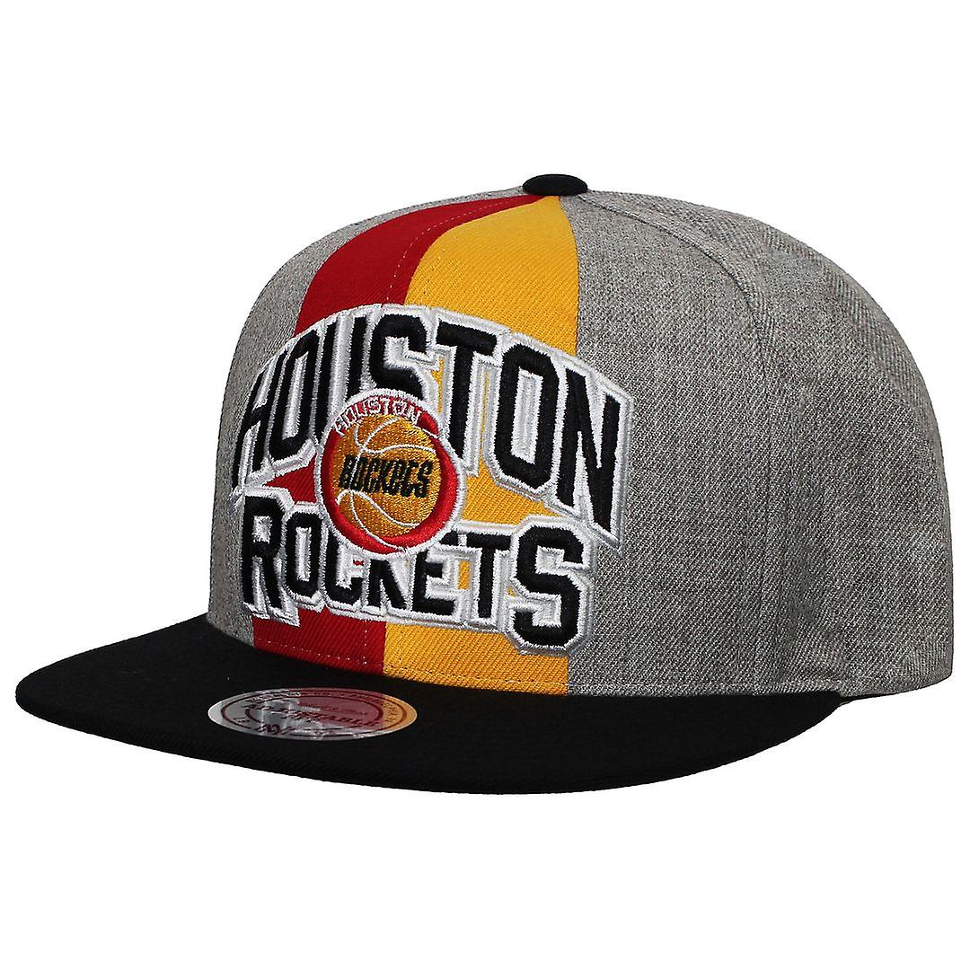 Mitchell & Ness Houston Rockets Flat Brim Adjustable Fit Mens Grey Cap