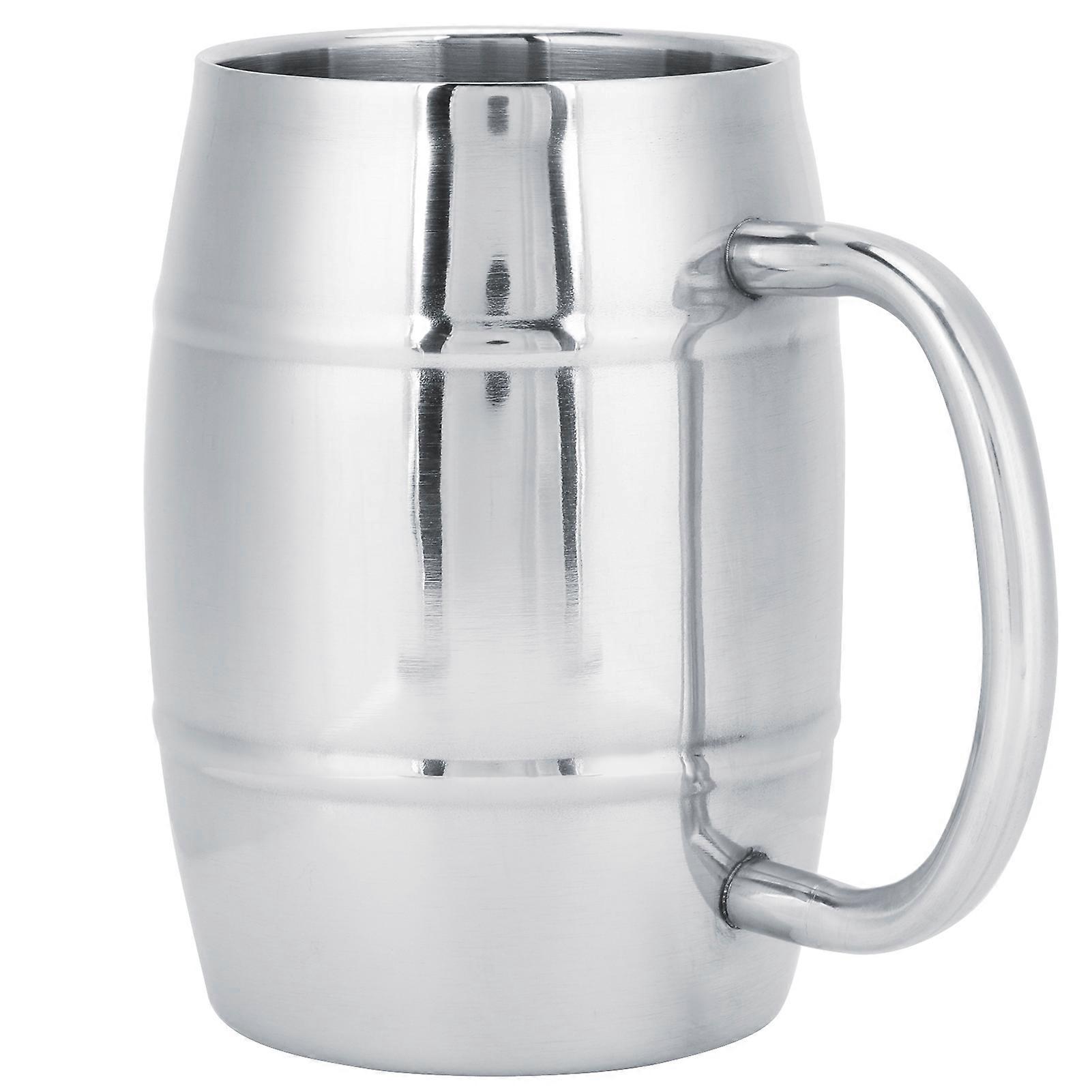 470ml 304 Double-Layer Stainless Steel Beer Mug and Outdoor Camping Tea Coffee Cup with Comfortable Handle - Enjoy Hot or Cold Beverages Anywhere in D