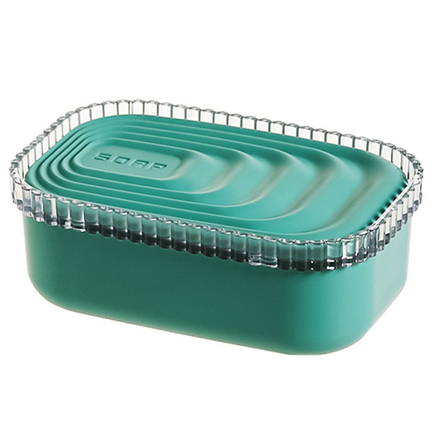 Soap Box Double Layers Hollow Out Drainge Thickened Detachable Bathroom Dry Soap Dish with Lid Soap