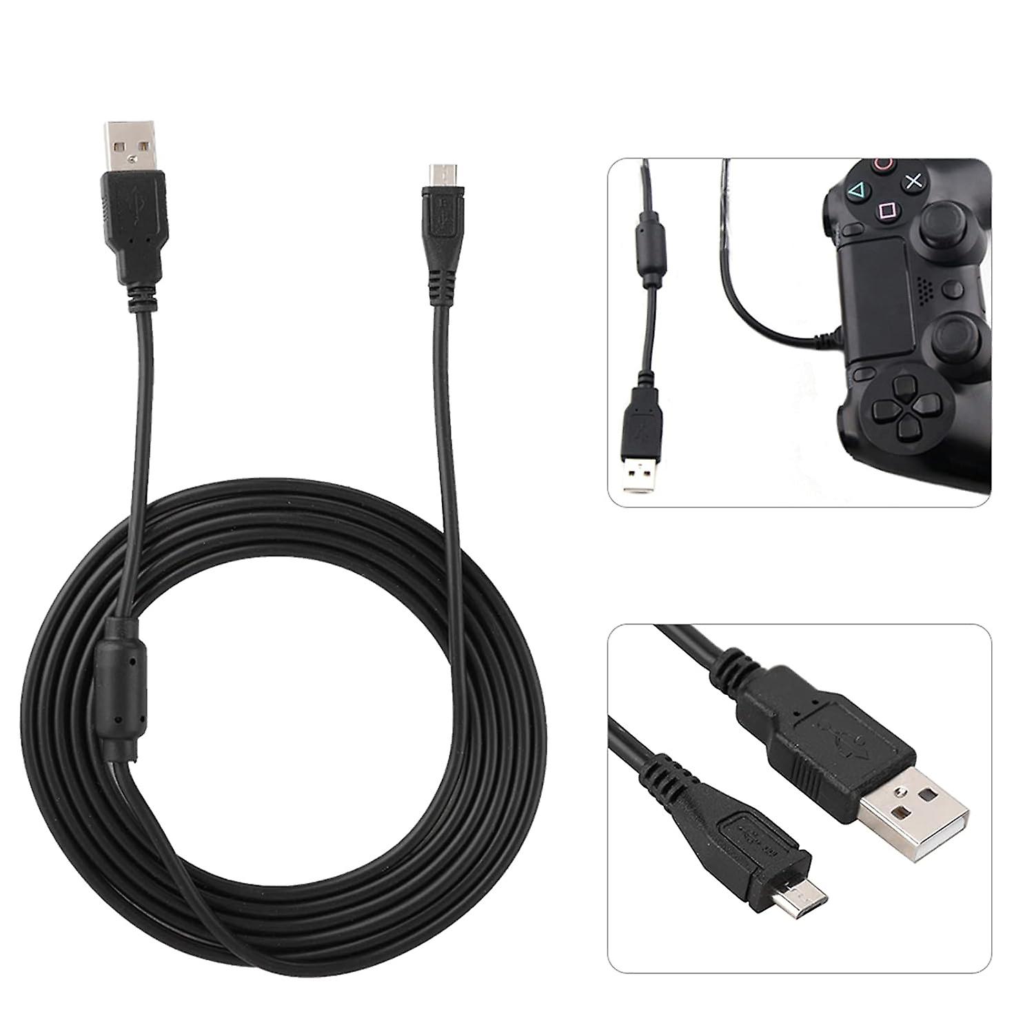 1.8m Long Microphone Extend Cable for for PS4 for Slim for Pro Controller Gamepad, USB Charging Cabl