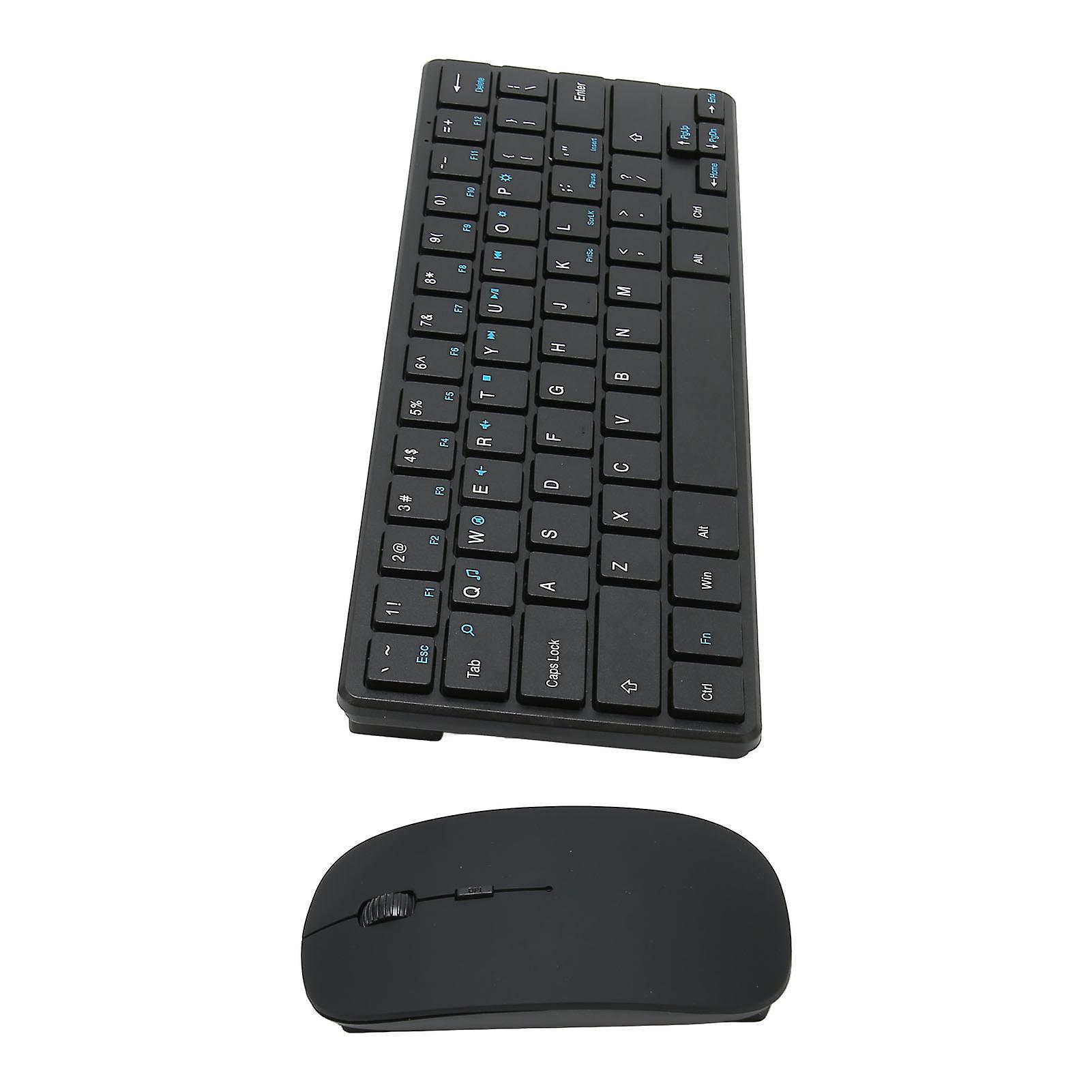 2.4G Wireless Keyboard Mouse Combo Ergonomic 64 Key Keyboard 3 DPI Adjustable USB Mouse for Desktop PC Tablets 