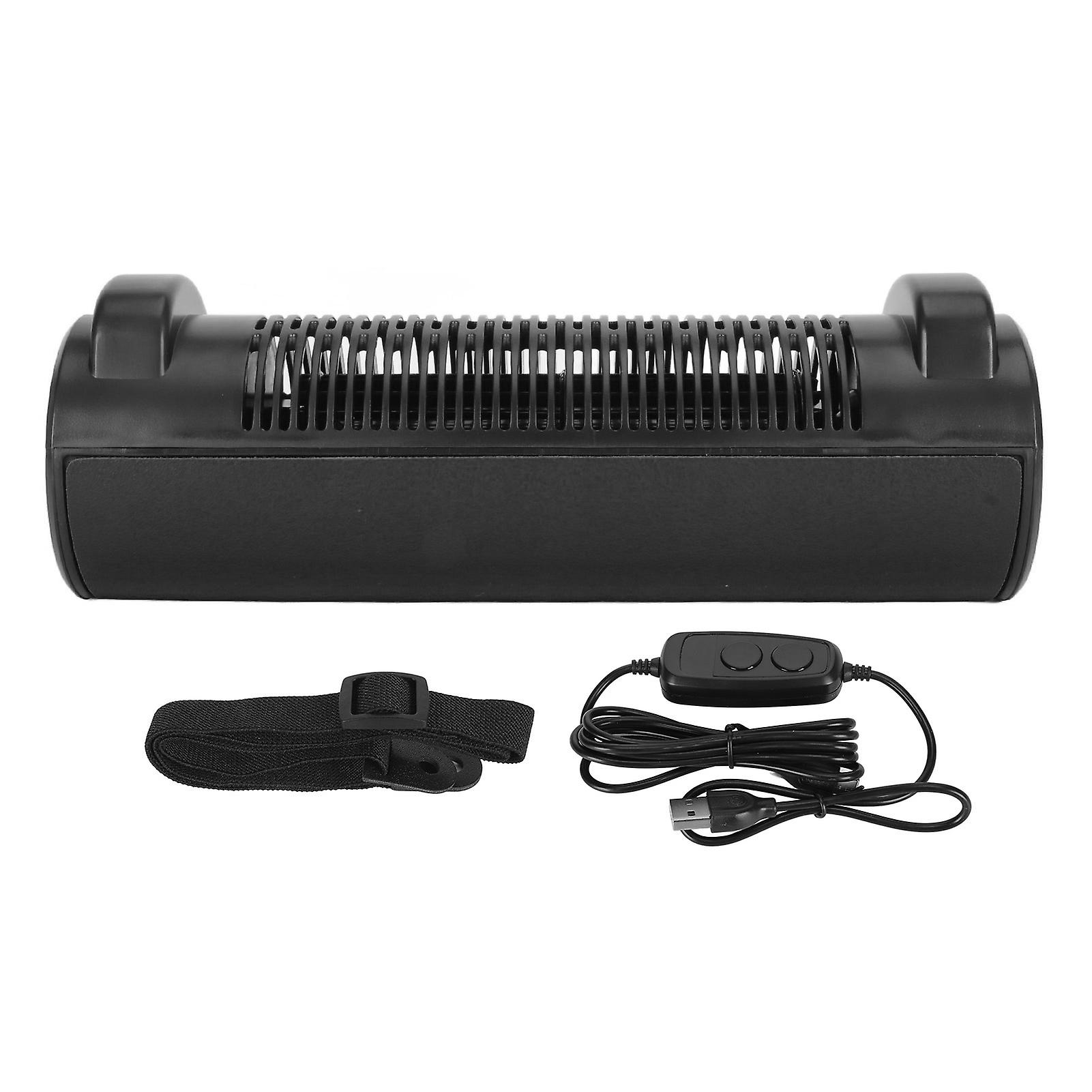 Car Seat Cooling Fan USB Powered Bladeless 3 Speeds Strong Cooling Air Fan Car Seat Fan with Adjustable Strap for SUV RV Black