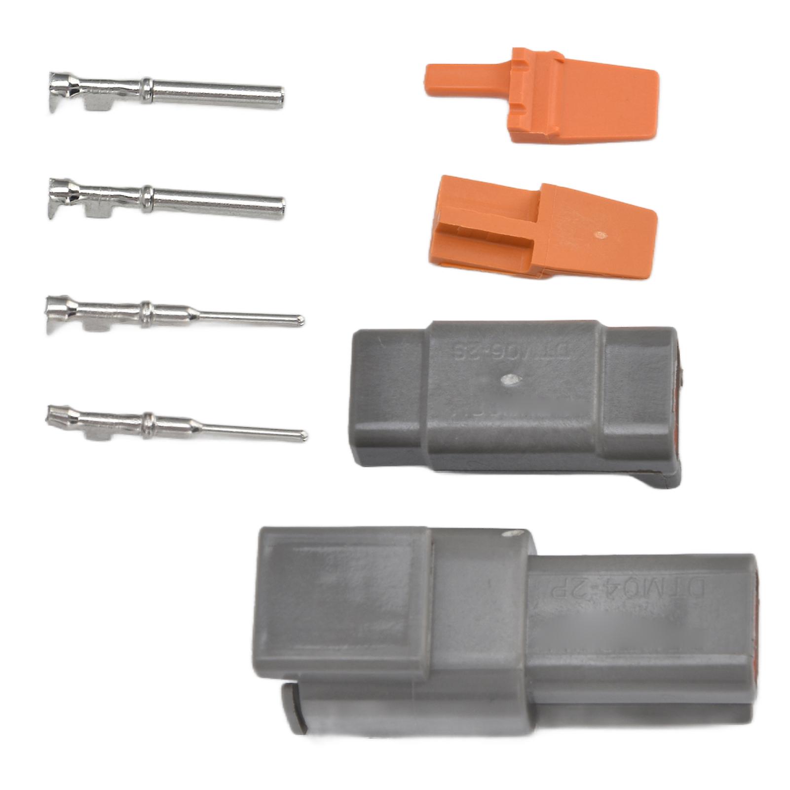 5 Sets Waterproof Connectors 2 Pin Electrical DTM Connector Kits with Terminals Connector Inserts for Home Industry
