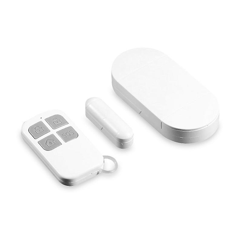Door and window alarm, wireless door and window detector with remote control and battery, anti-theft and anti-intrusion magnetic sensor，white