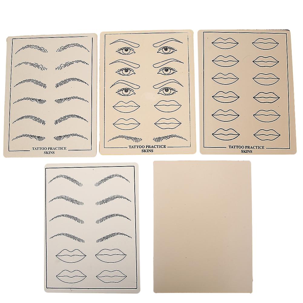 5pcs Set Muti Functional Microblading Practice Skin Soft Skin Makeup Practice Silicone Tools