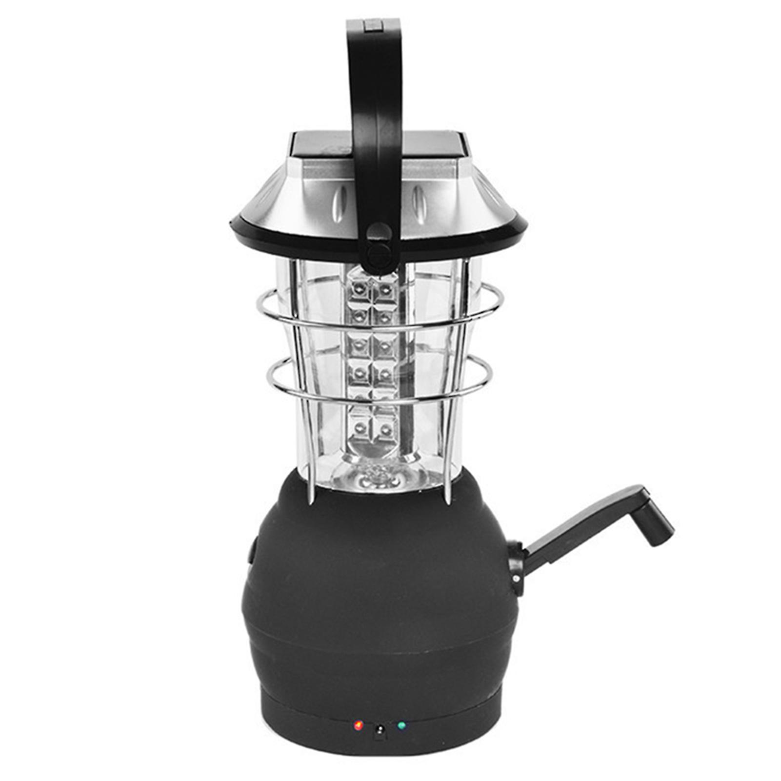 Solar Camping Lamp with Hand Crank Waterproof Emergency Crank Lamp with 3 Brightness Modes for Power Outages