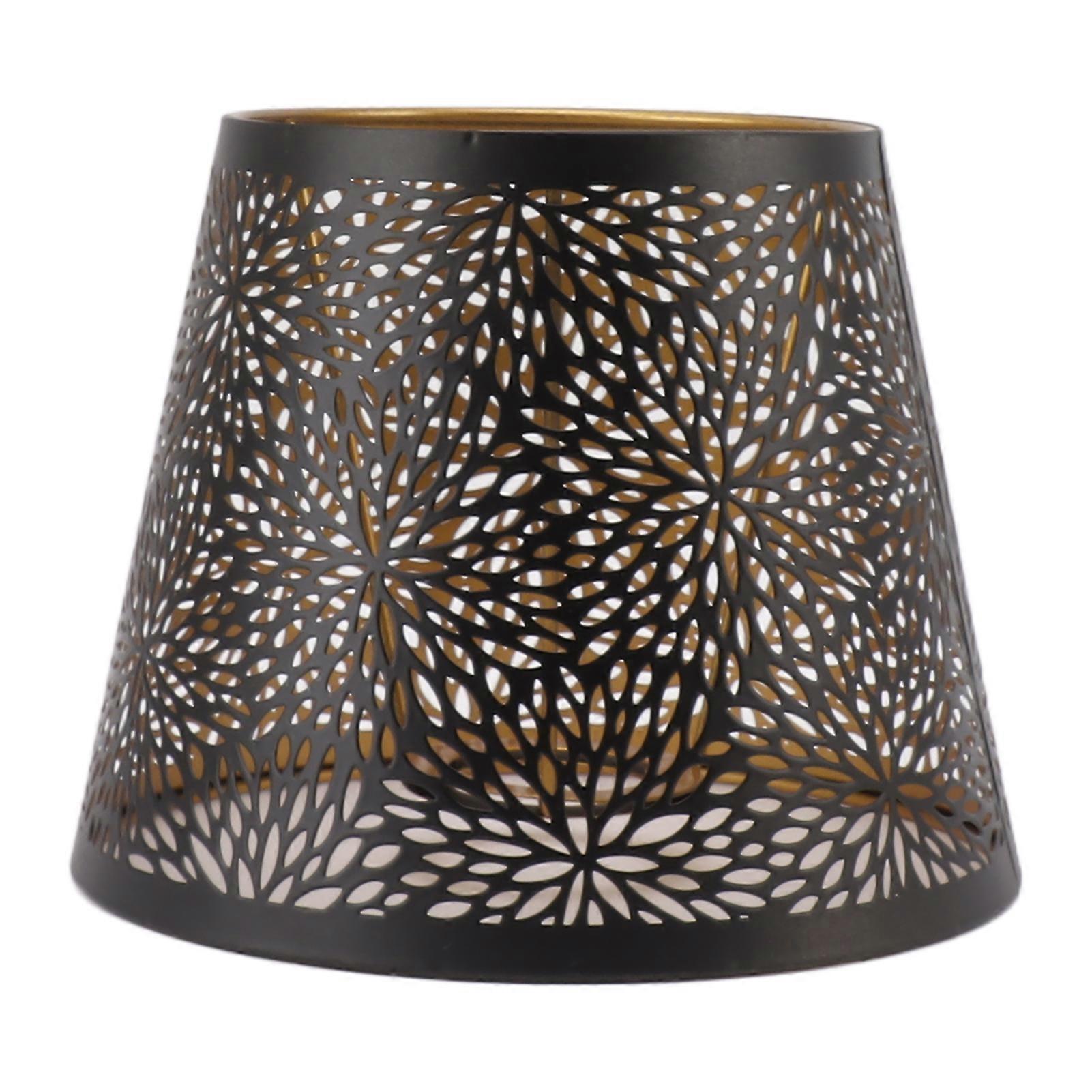 Decorative Metal Lampshade Forest Tree Style, E26/E27, Hollow Iron Cover with Inner Gold Pattern for Table Lamp, Wall Lamp, Ceiling Light, Black