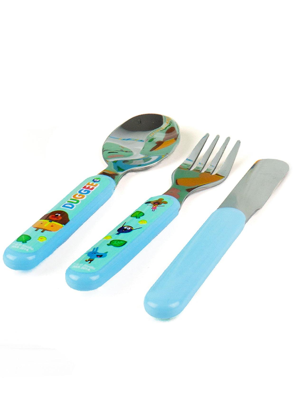 Couverts Enfants Hey Duggee - Lot De 3 (couteau, Fourchette, Cuillère) En Métal - Personnages Mignons, Sans BPA, Taille Adaptée