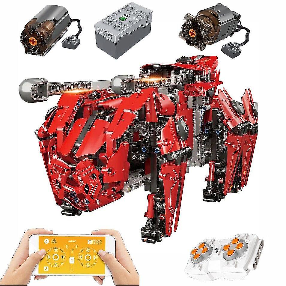 Rc Motorized Walking Tank Model Bricks Moc High Tech Military War Gifts|blocks