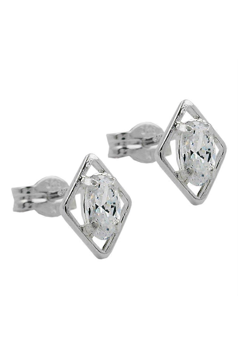 Stud Earrings White Zirconia Silver 925 - Gl91489