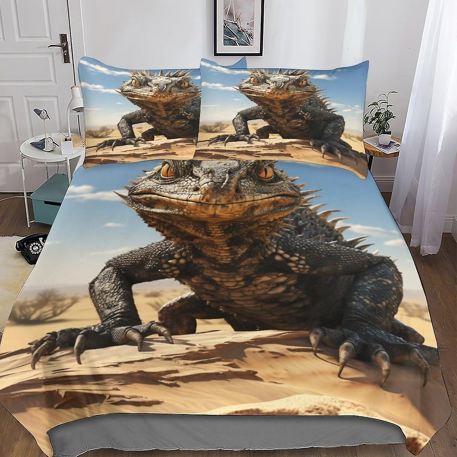 HOUKIG Lizard - طقم مراتب زخرفية سكنية للأطفال ، طقم مراتب حمام مائي ، 3 قطع ، مرتبة حديثة مع الذكاء الاصطناعي ،