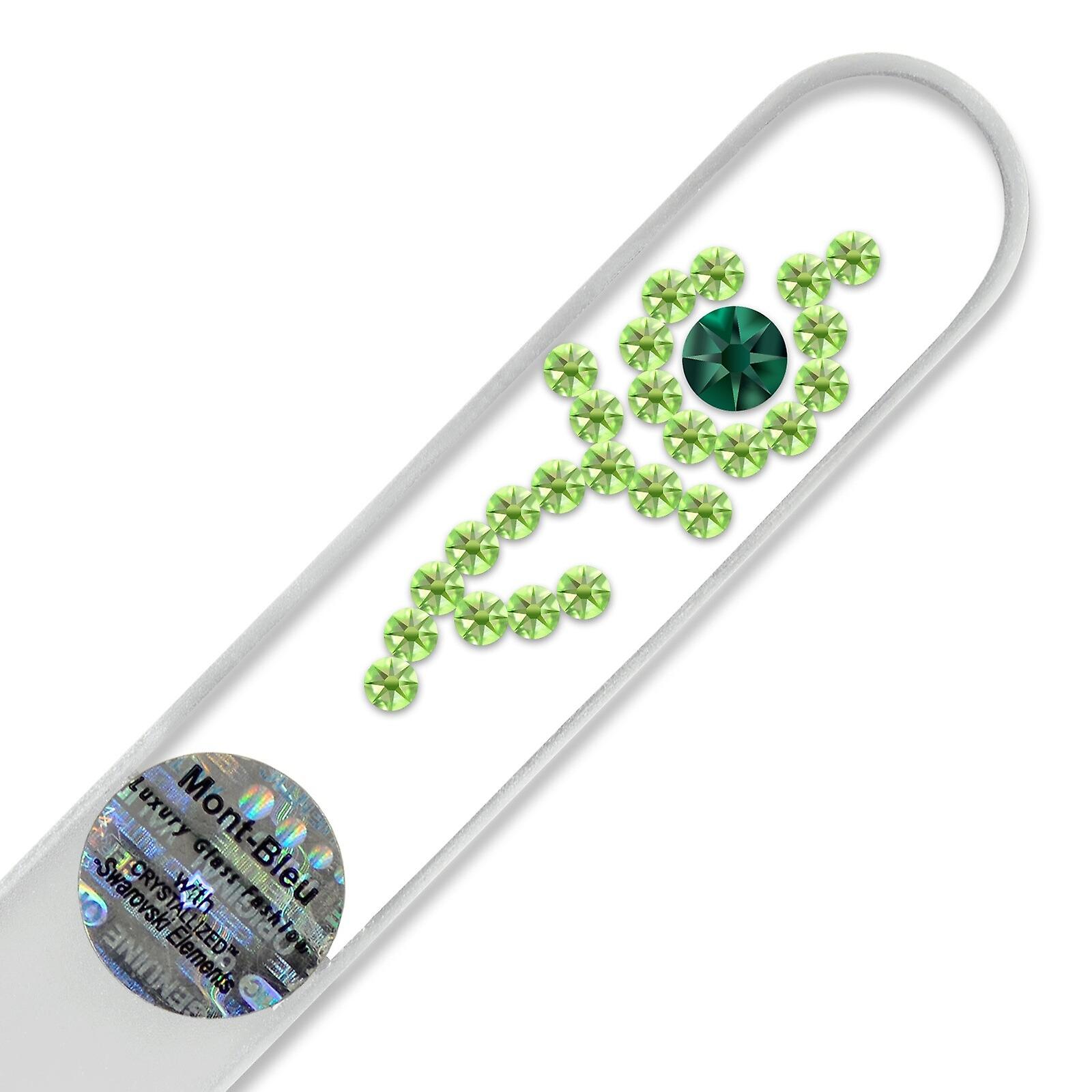 Mont Bleu Flower-stem Crystal Nail File LE-11 - Emerald - Peridot