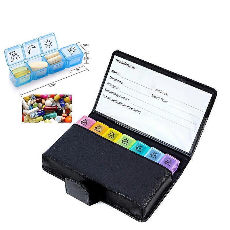 28 Grid High Quality 7 Days Leather Bag Medicine Box