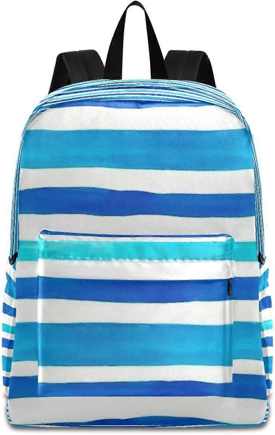 حقيبة ظهر مخططة باللون الأزرق الداكن لفتاة 1-12 درجة ، حقيبة ظهر مدرسية مخططة حقيبة كتب للأطفال الصغار مخططة حقيبة ظهر في سن المراهقة